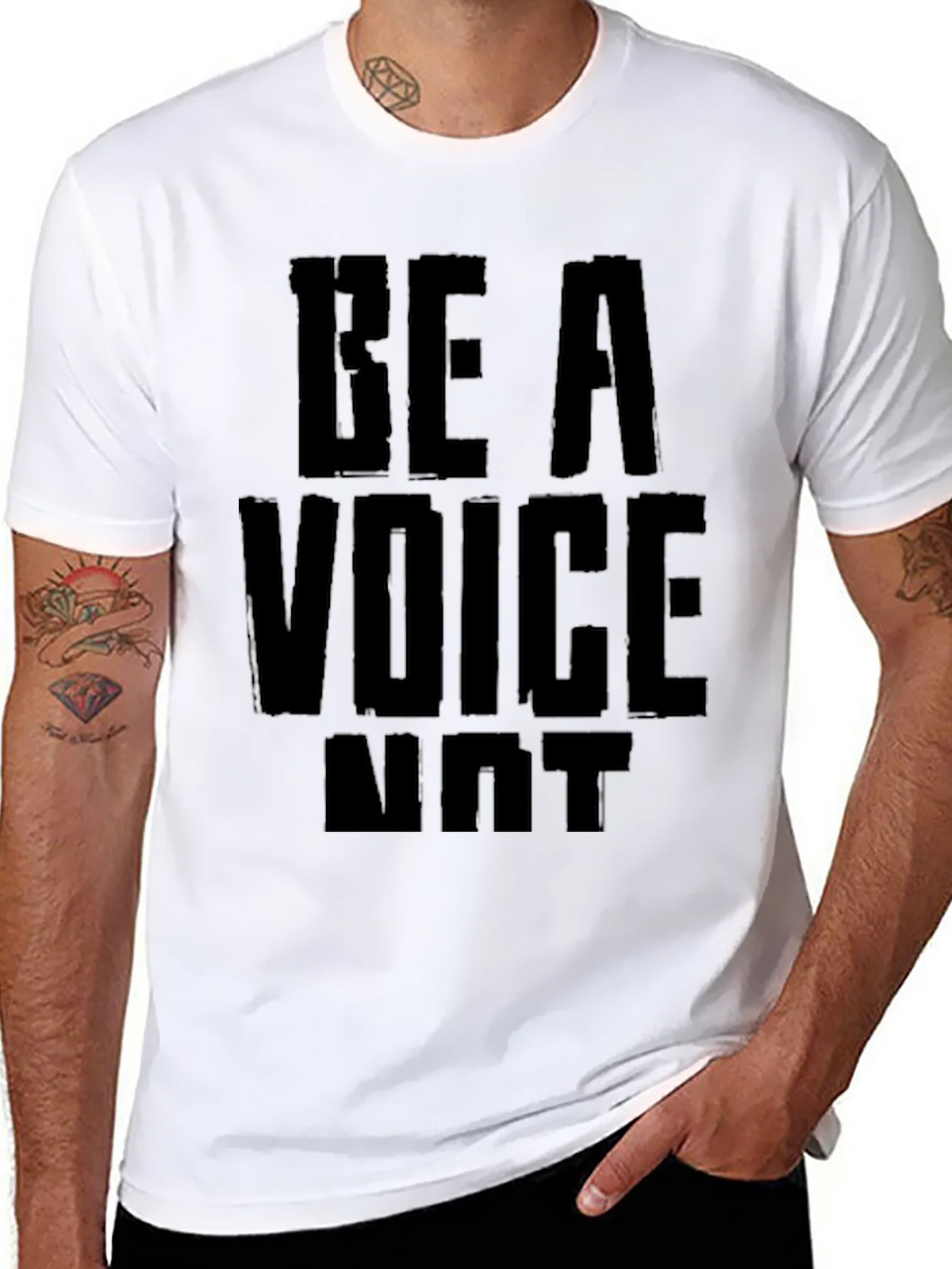 Be A Voice Not an Echo Black Graphic Tee product image 7