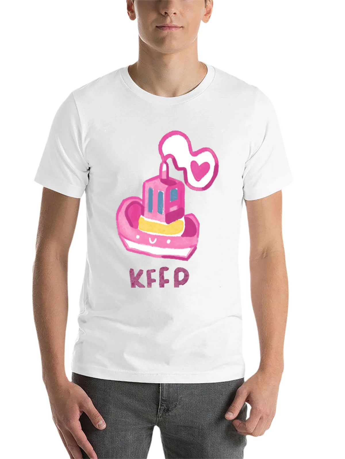 Pink Tugboat Heart Tee - Cute & Unique Black T-Shirt product image 10