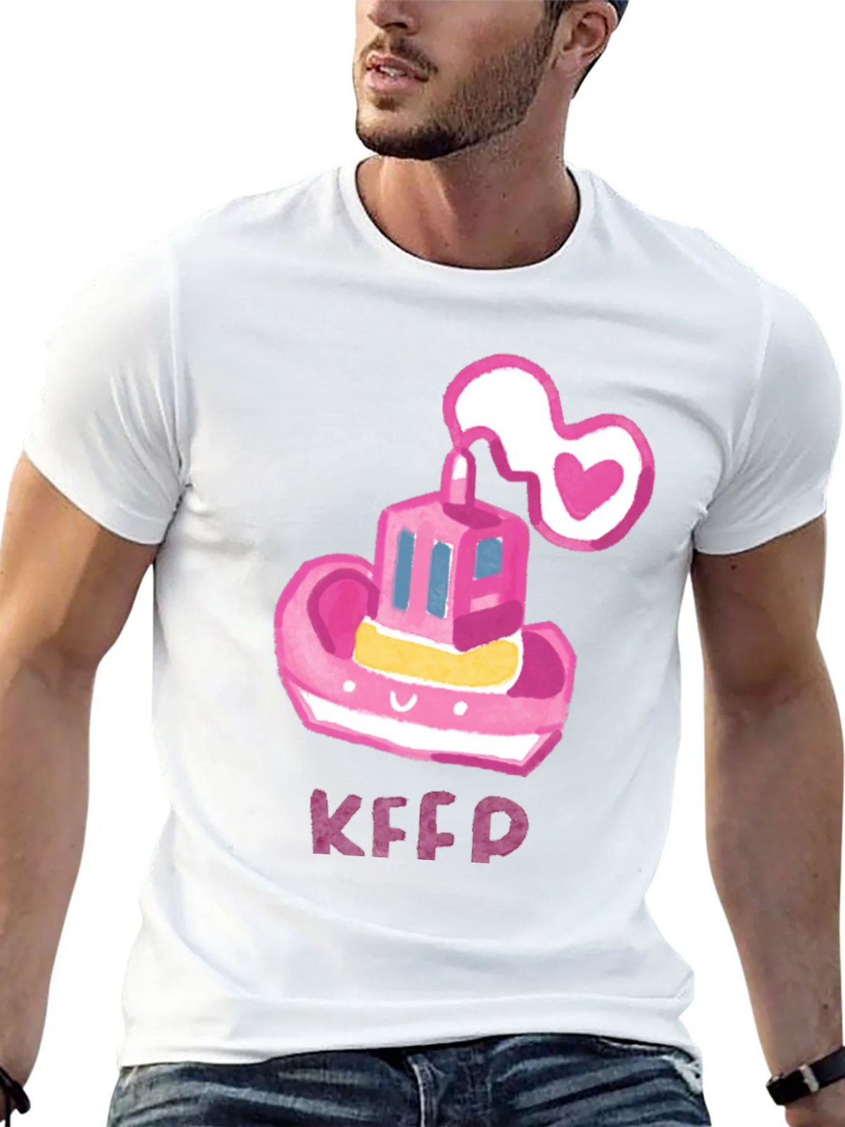 Pink Tugboat Heart Tee - Cute & Unique Black T-Shirt product image 12