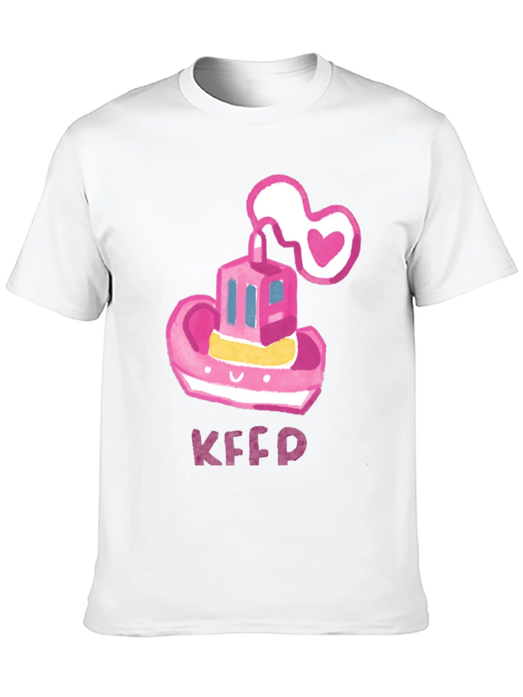 Pink Tugboat Heart Tee - Cute & Unique Black T-Shirt product image 9