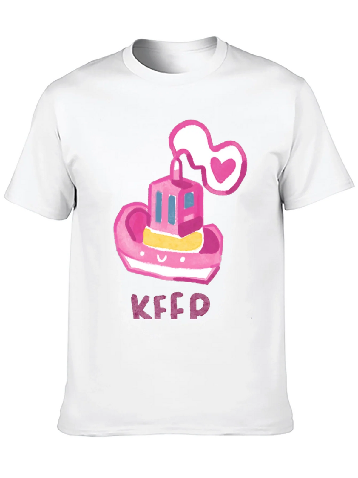Pink Tugboat Heart Tee - Cute & Unique Black T-Shirt product image 9