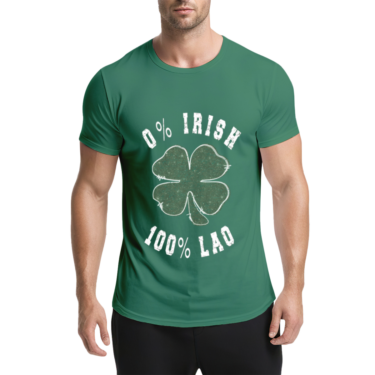 0% Irish 100% Lao Funny St Patrick's Day Four Leaf Clover product image 1