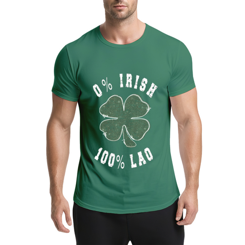 0% Irish 100% Lao Funny St Patrick's Day Four Leaf Clover product image 1