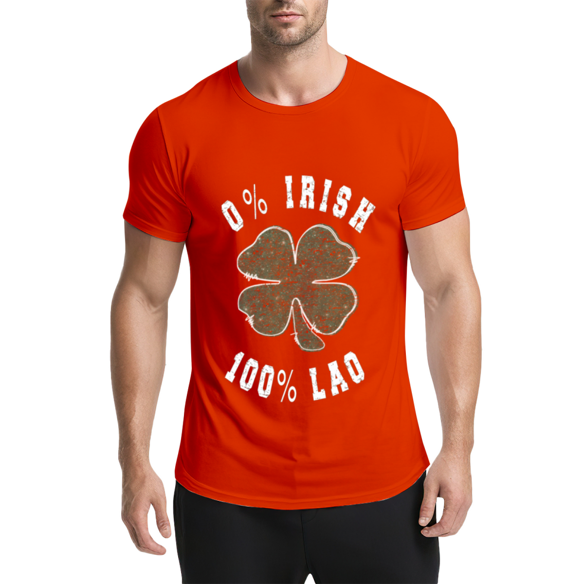 0% Irish 100% Lao Funny St Patrick's Day Four Leaf Clover product image 15