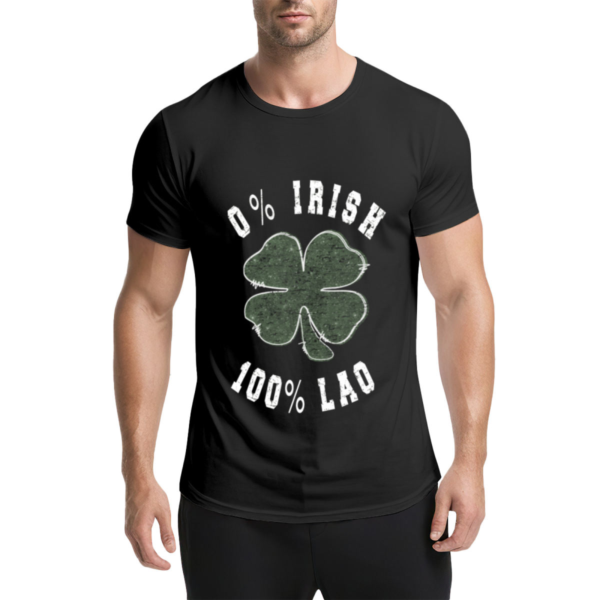 0% Irish 100% Lao Funny St Patrick's Day Four Leaf Clover product image 9