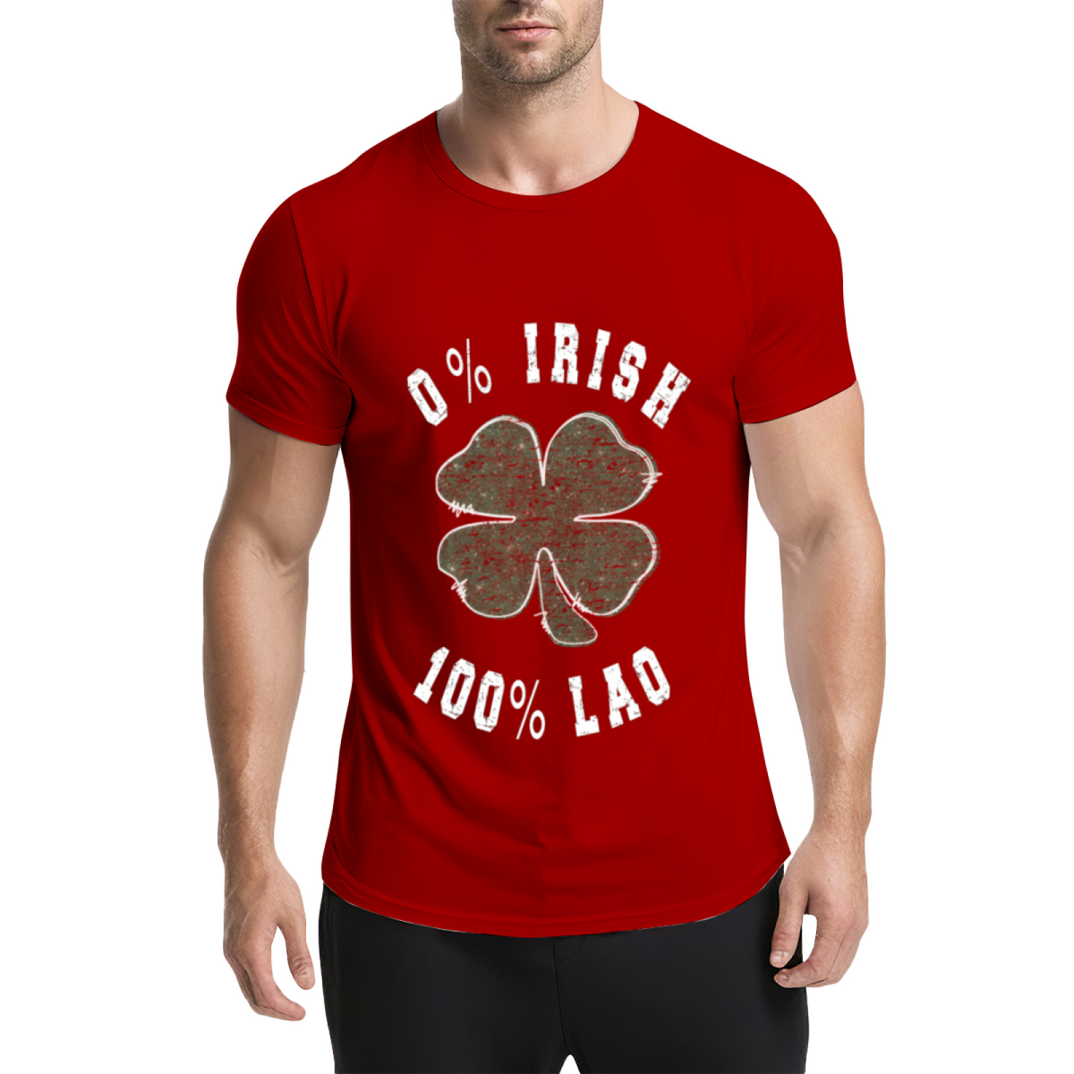 0% Irish 100% Lao Funny St Patrick's Day Four Leaf Clover product image 14