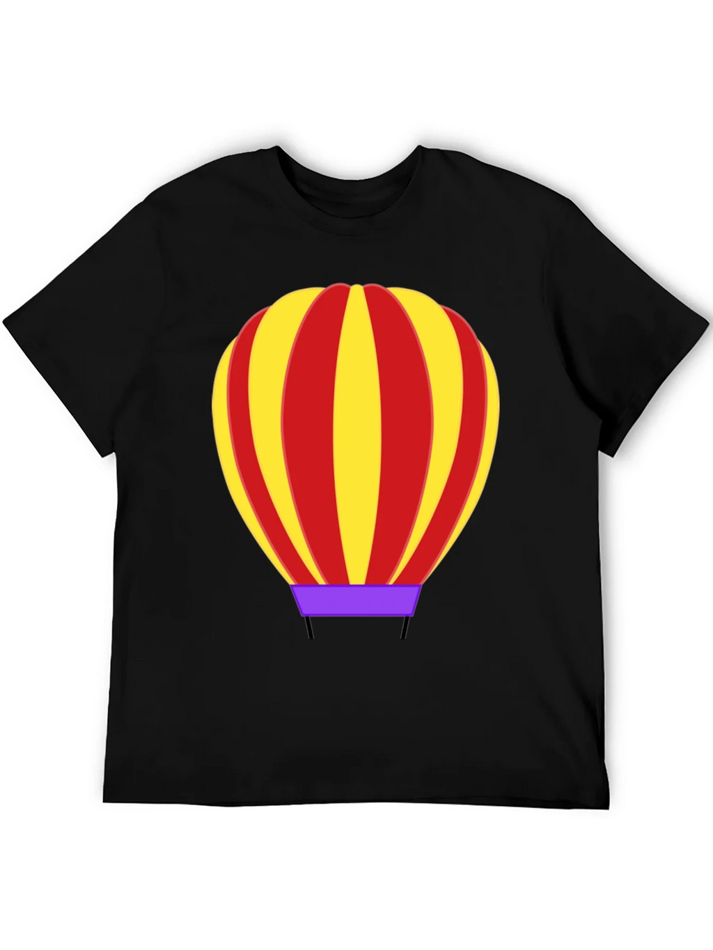 Hot Air Balloon Graphic Tee - Black Cotton Casual Shirt product image 5