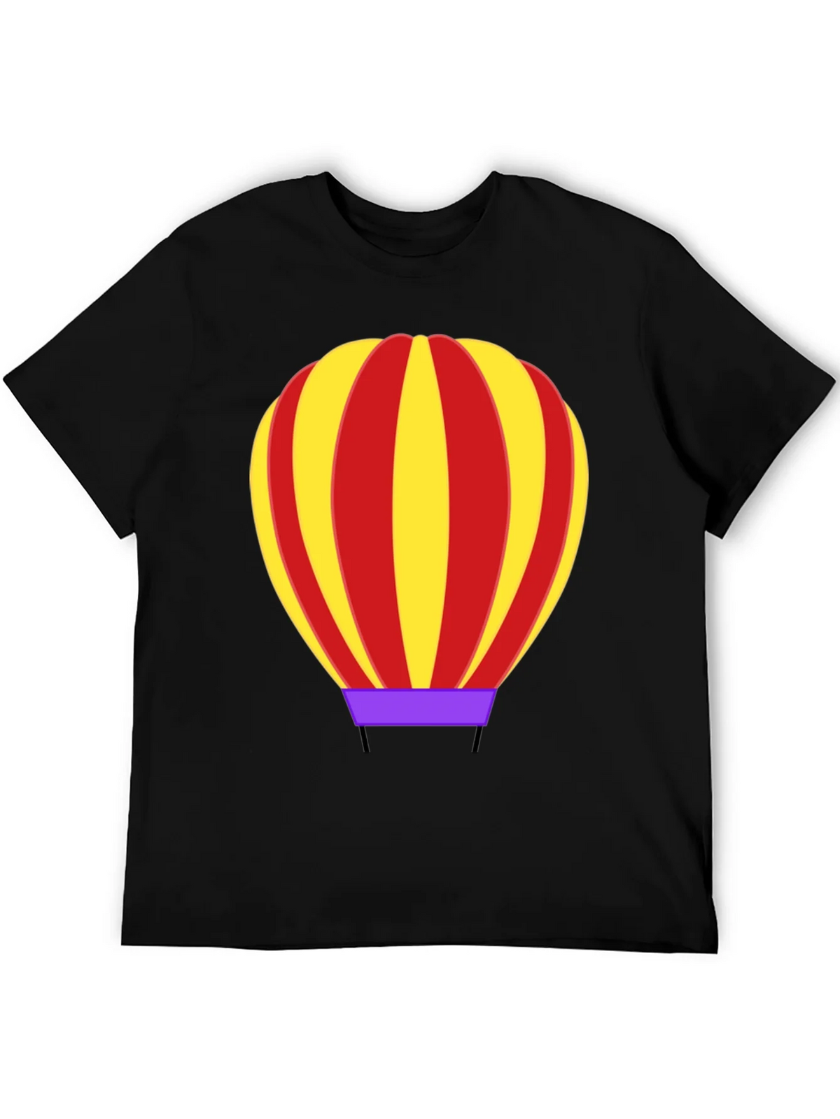Hot Air Balloon Graphic Tee - Black Cotton Casual Shirt product image 5