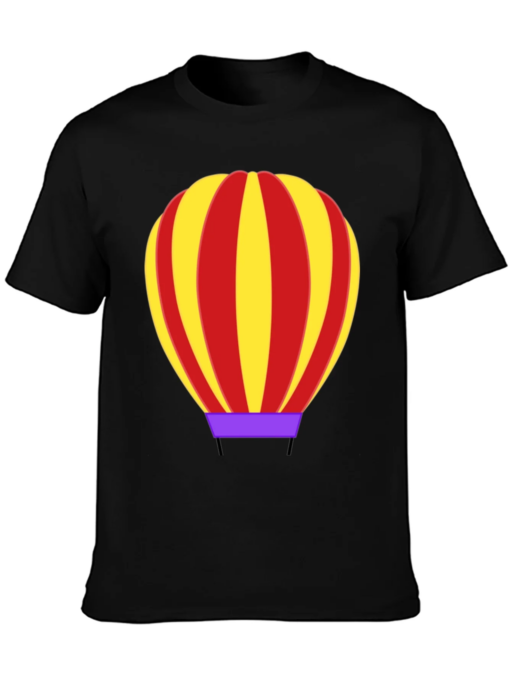 Hot Air Balloon Graphic Tee - Black Cotton Casual Shirt product image 3