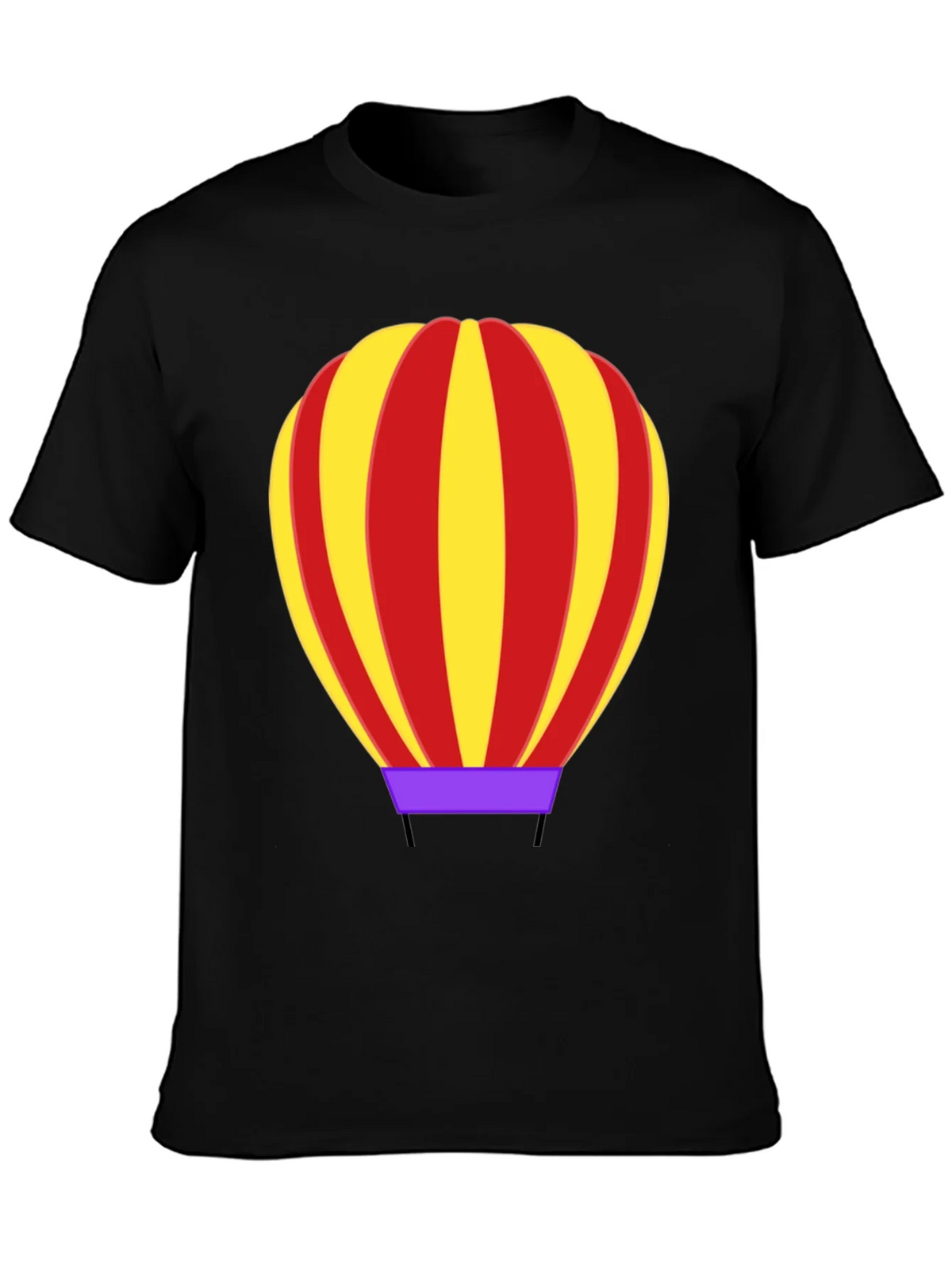 Hot Air Balloon Graphic Tee - Black Cotton Casual Shirt product image 3