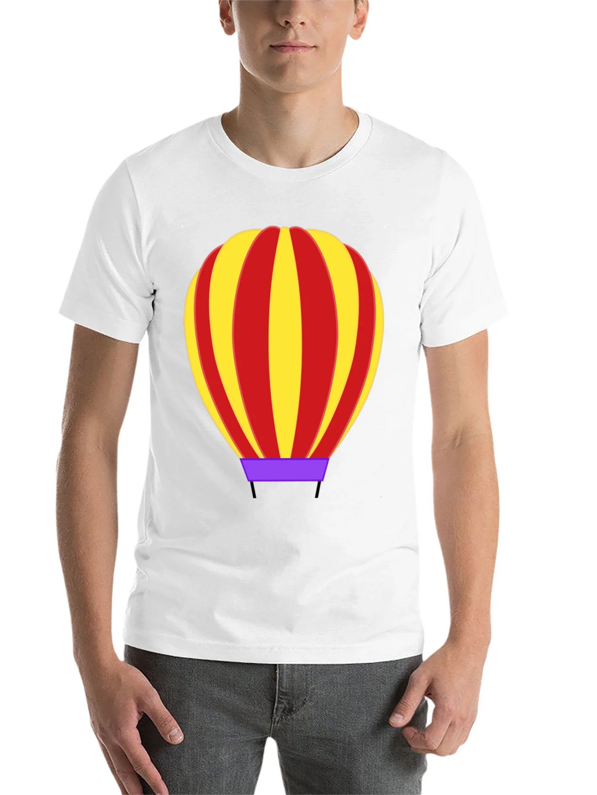 Hot Air Balloon Graphic Tee - Black Cotton Casual Shirt product image 10
