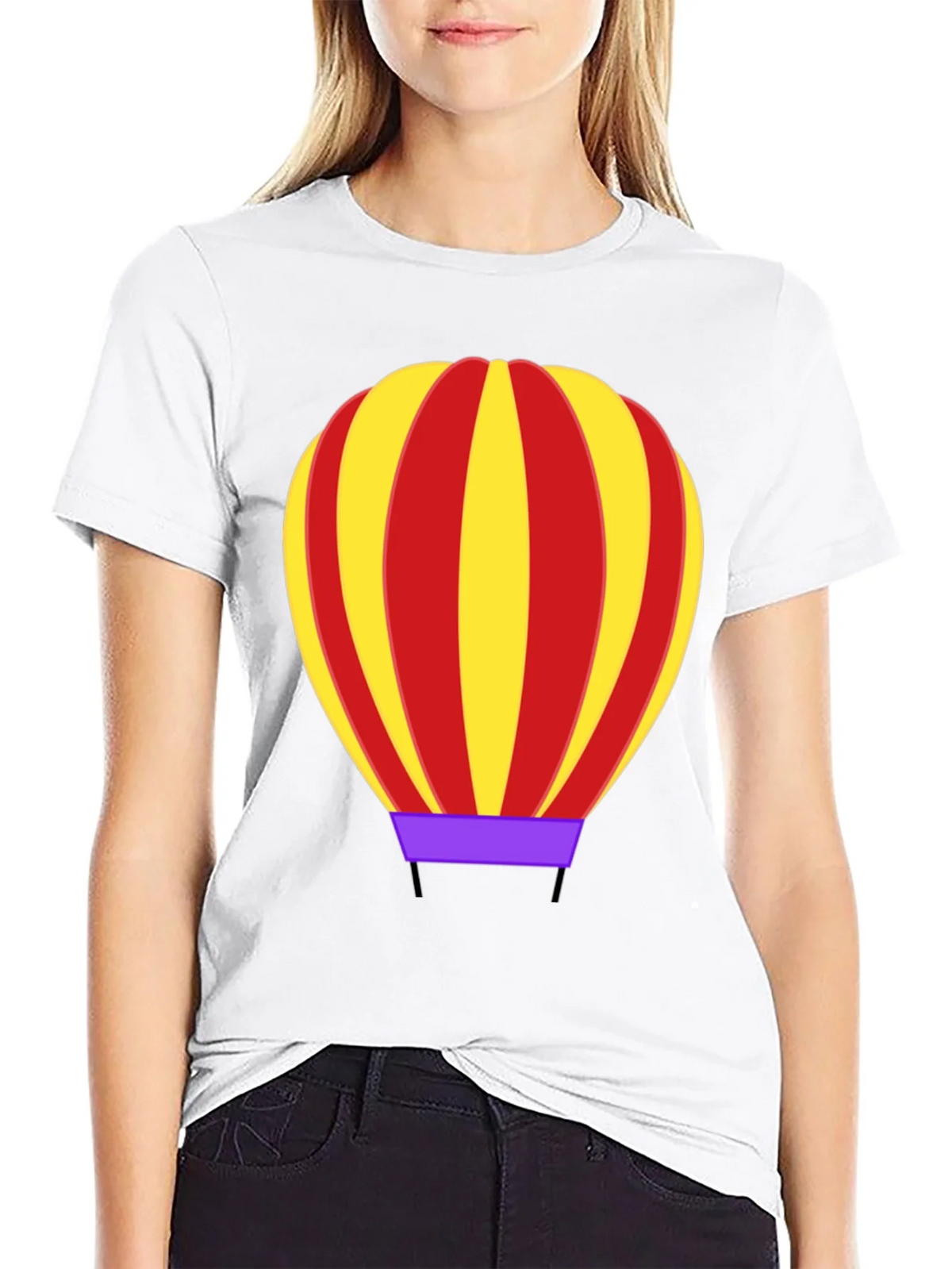 Hot Air Balloon Graphic Tee - Black Cotton Casual Shirt product image 8