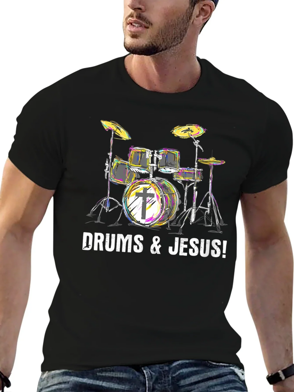 Drums & Jesus T-Shirt - Christian Drummer Tee product image 6