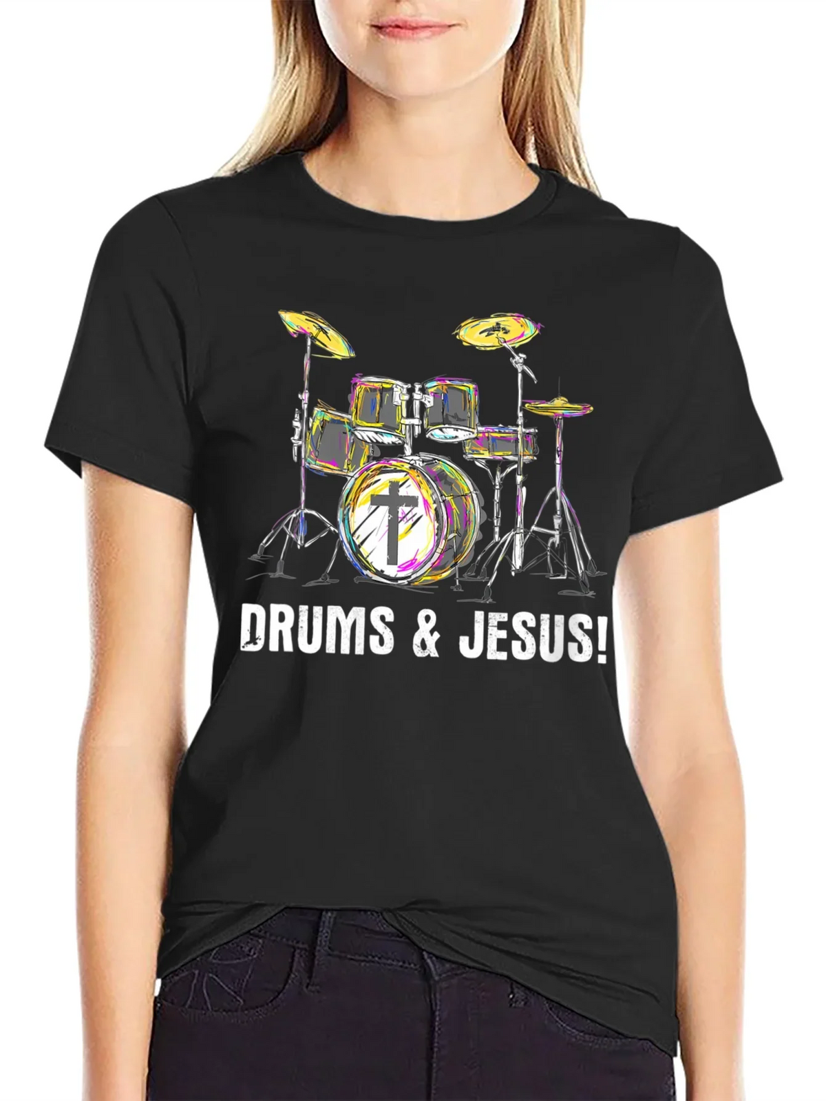 Drums & Jesus T-Shirt - Christian Drummer Tee product image 2