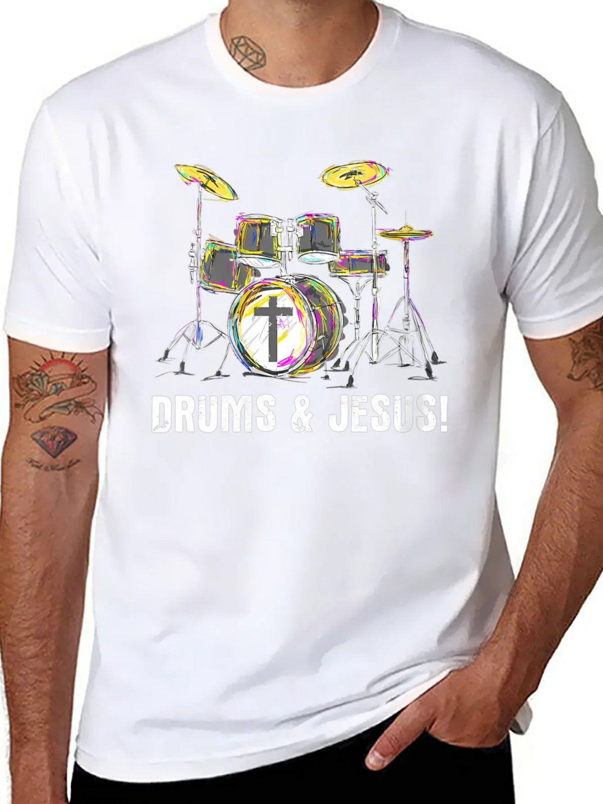 Drums & Jesus T-Shirt - Christian Drummer Tee product image 7