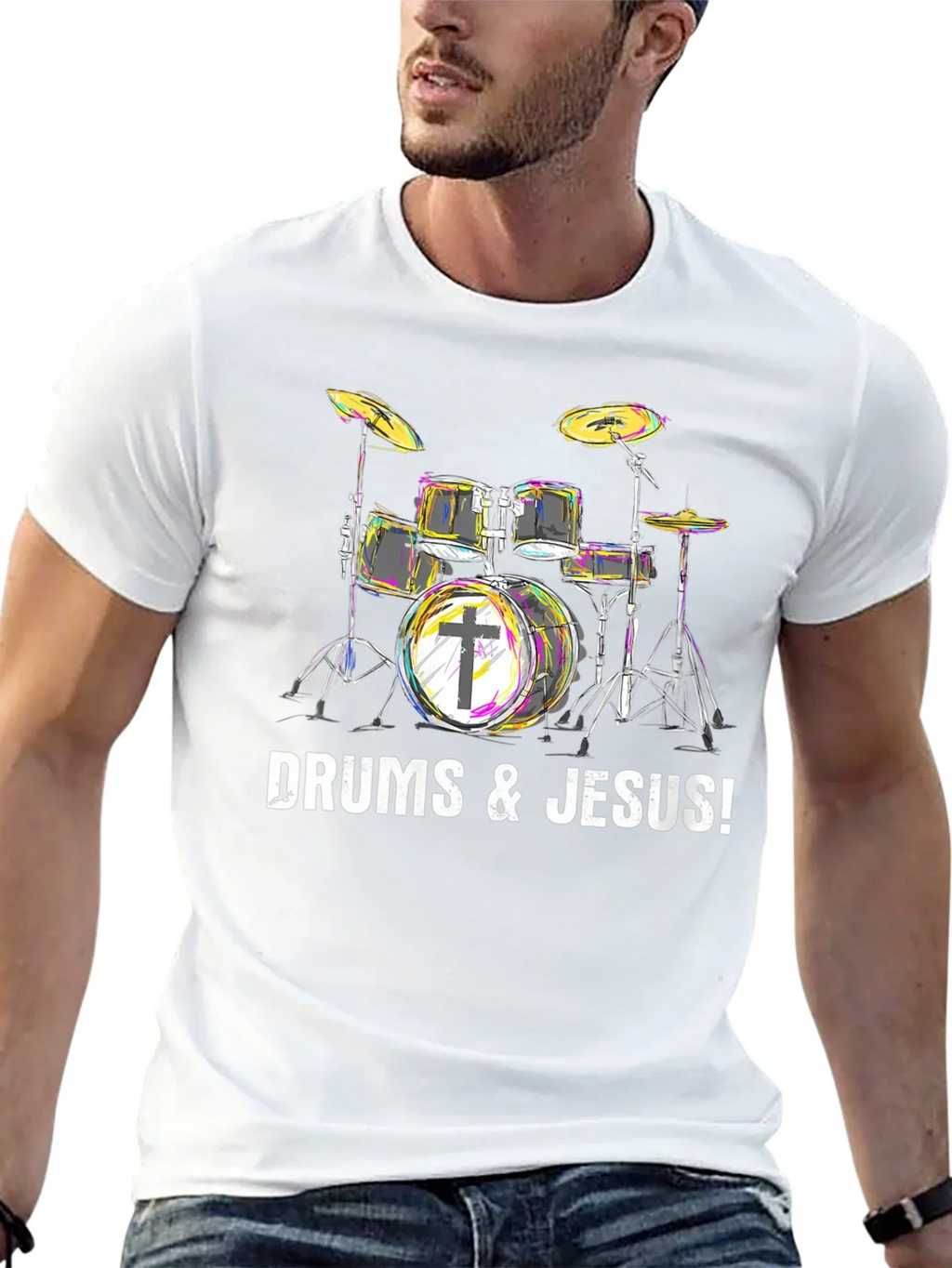 Drums & Jesus T-Shirt - Christian Drummer Tee product image 12