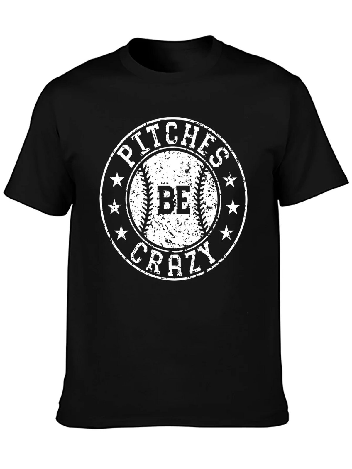 Pitches Be Crazy Baseball Graphic Tee - Black product image 3