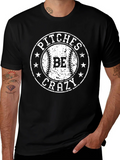 Pitches Be Crazy Baseball Graphic Tee - Black product image 1