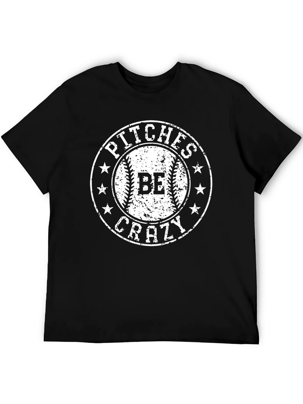 Pitches Be Crazy Baseball Graphic Tee - Black product image 5