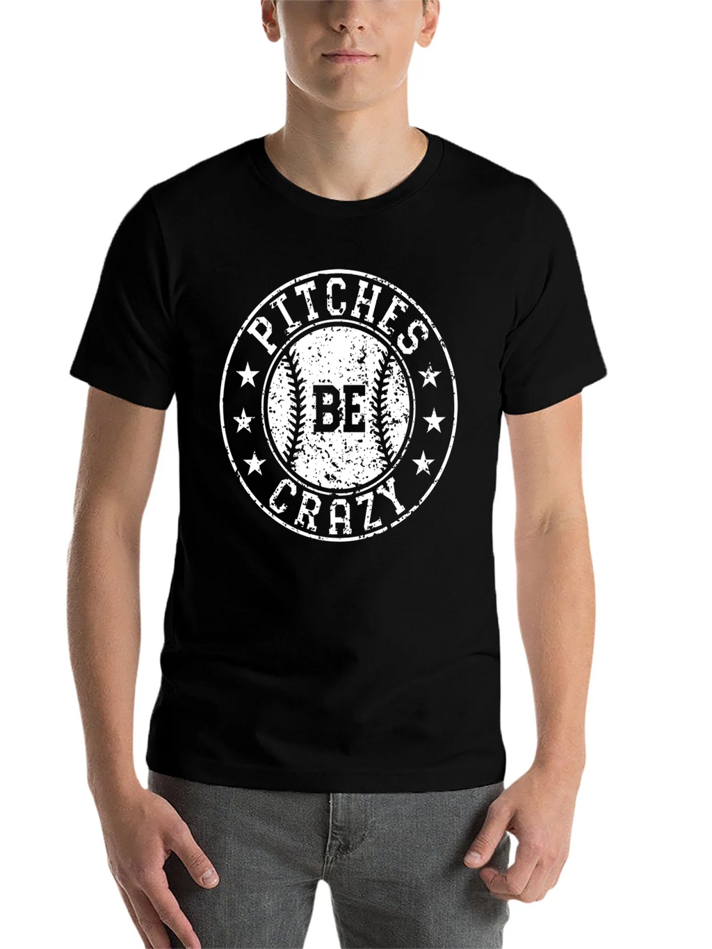 Pitches Be Crazy Baseball Graphic Tee - Black product image 4