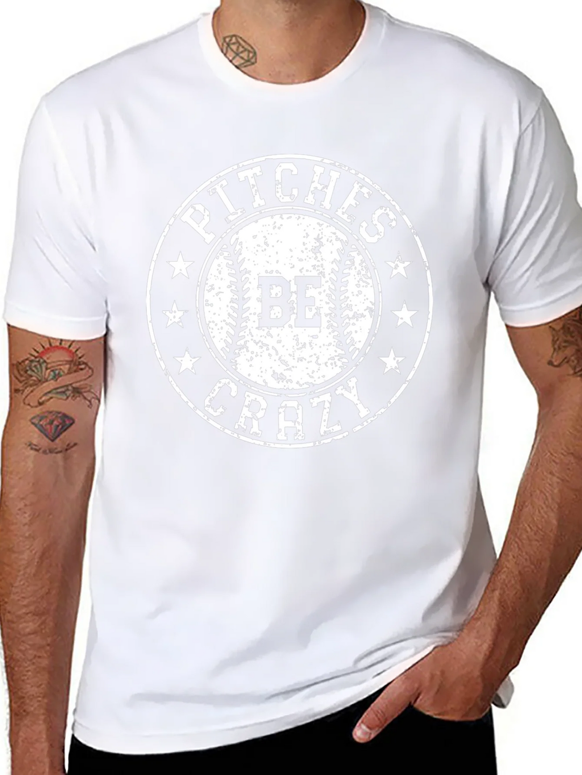 Pitches Be Crazy Baseball Graphic Tee - Black product image 7