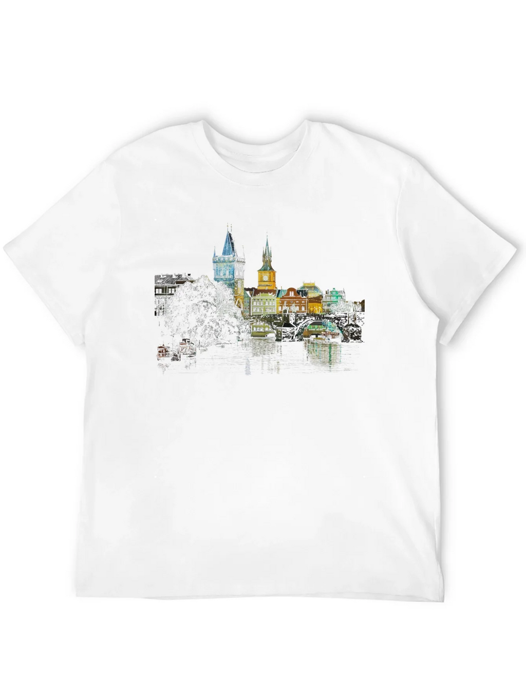 Prague Skyline T-Shirt - Black product image 11