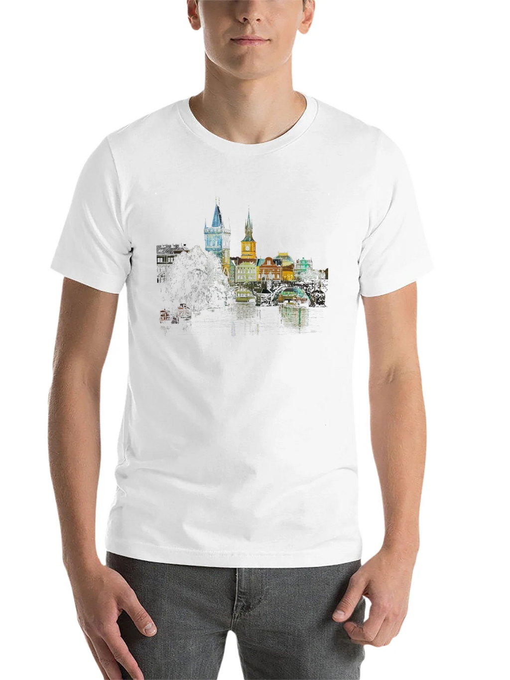 Prague Skyline T-Shirt - Black product image 10
