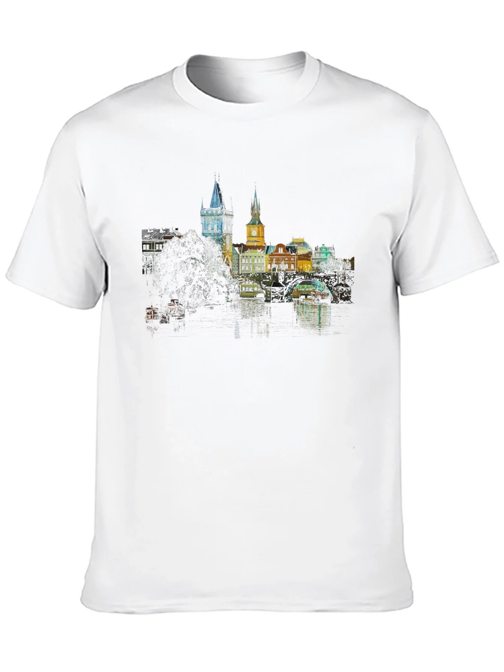 Prague Skyline T-Shirt - Black product image 9