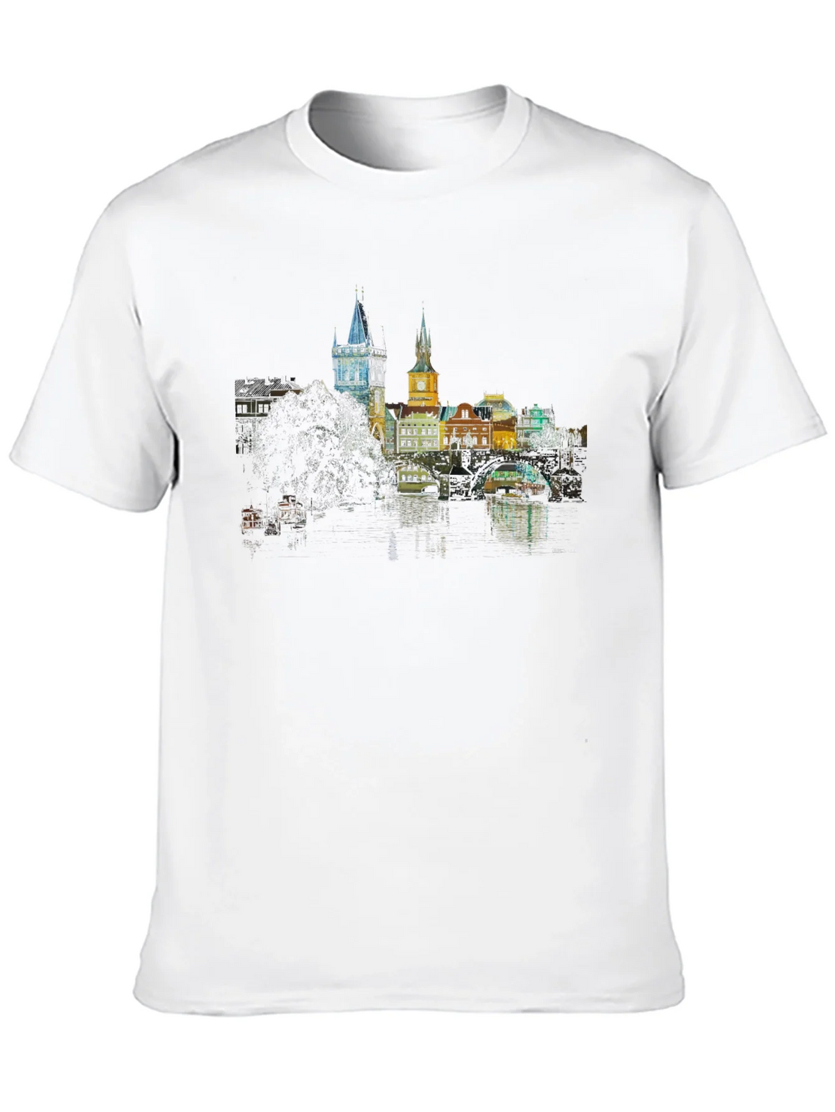 Prague Skyline T-Shirt - Black product image 9