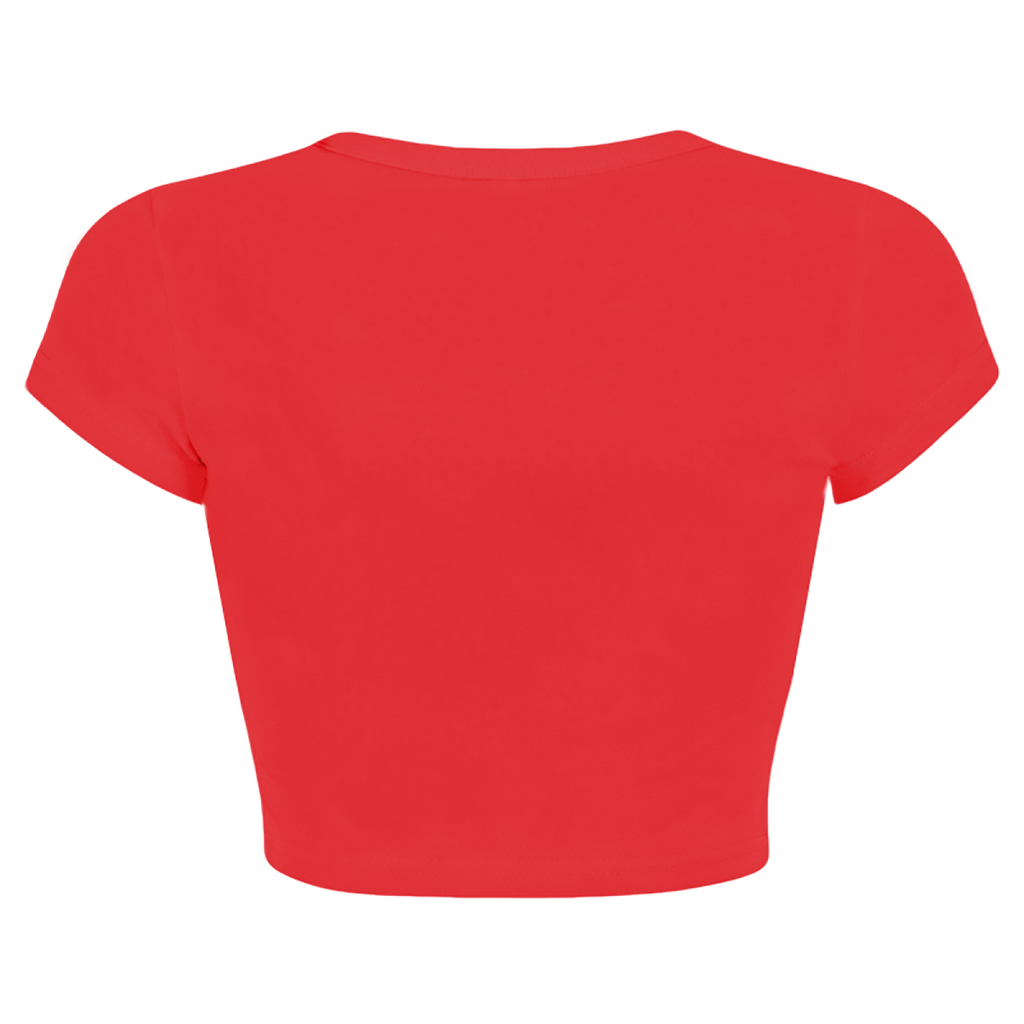 Rhinestone Heart Chain Lips Bold Red Crop Tee product image 3