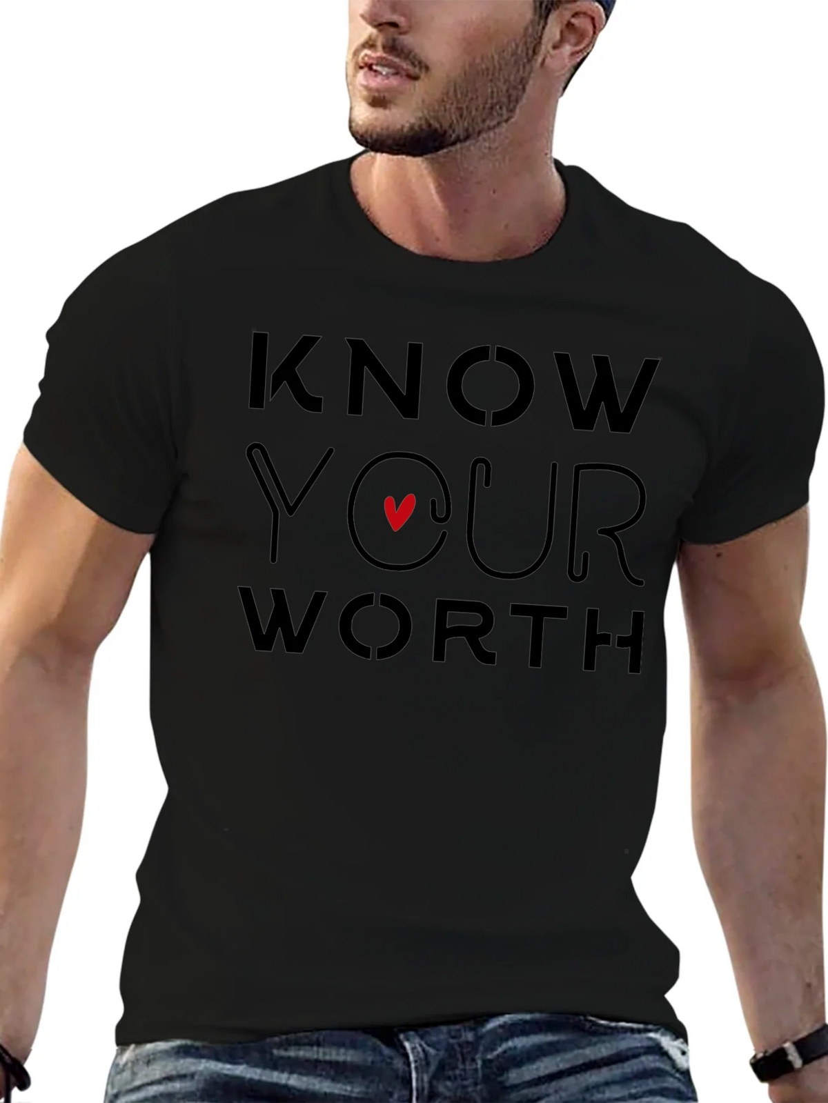 Know Your Worth Graphic Tee - Black product image 6