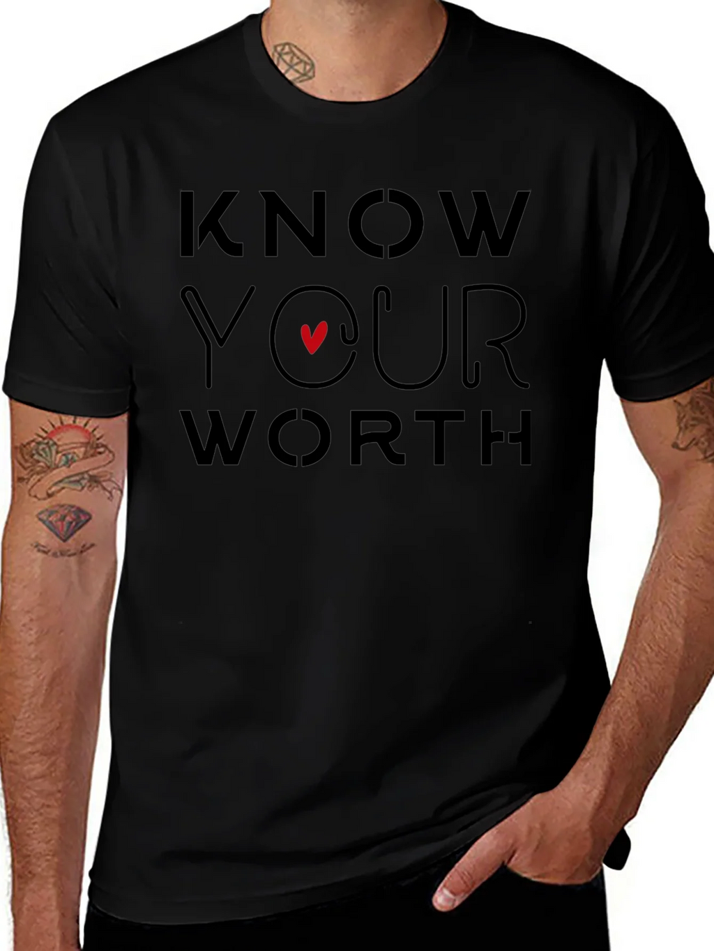Know Your Worth Graphic Tee - Black product image 1