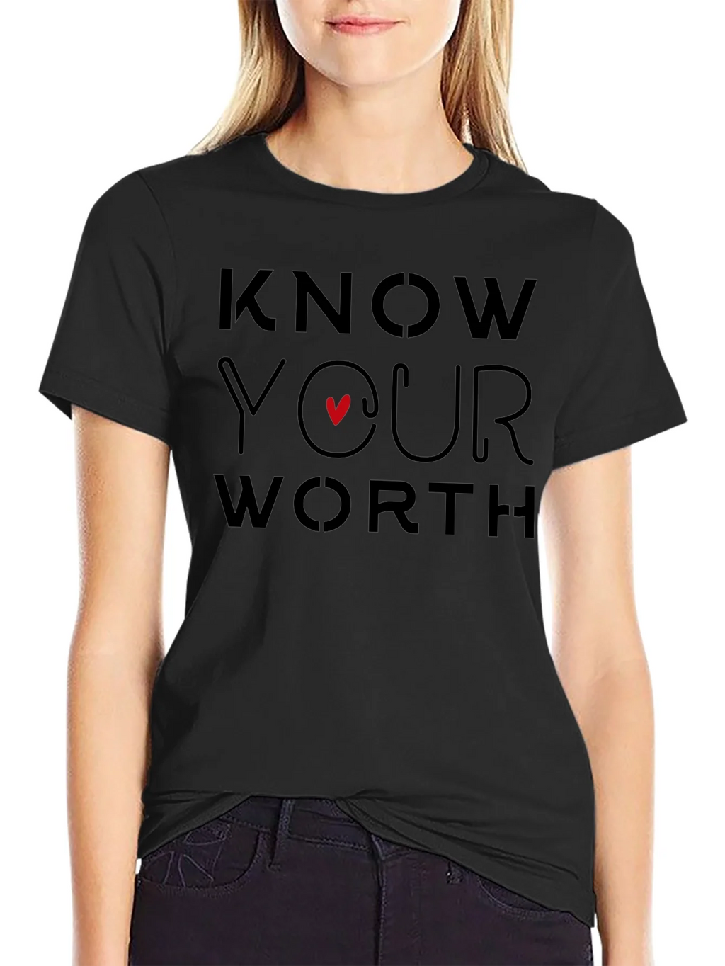 Know Your Worth Graphic Tee - Black product image 2