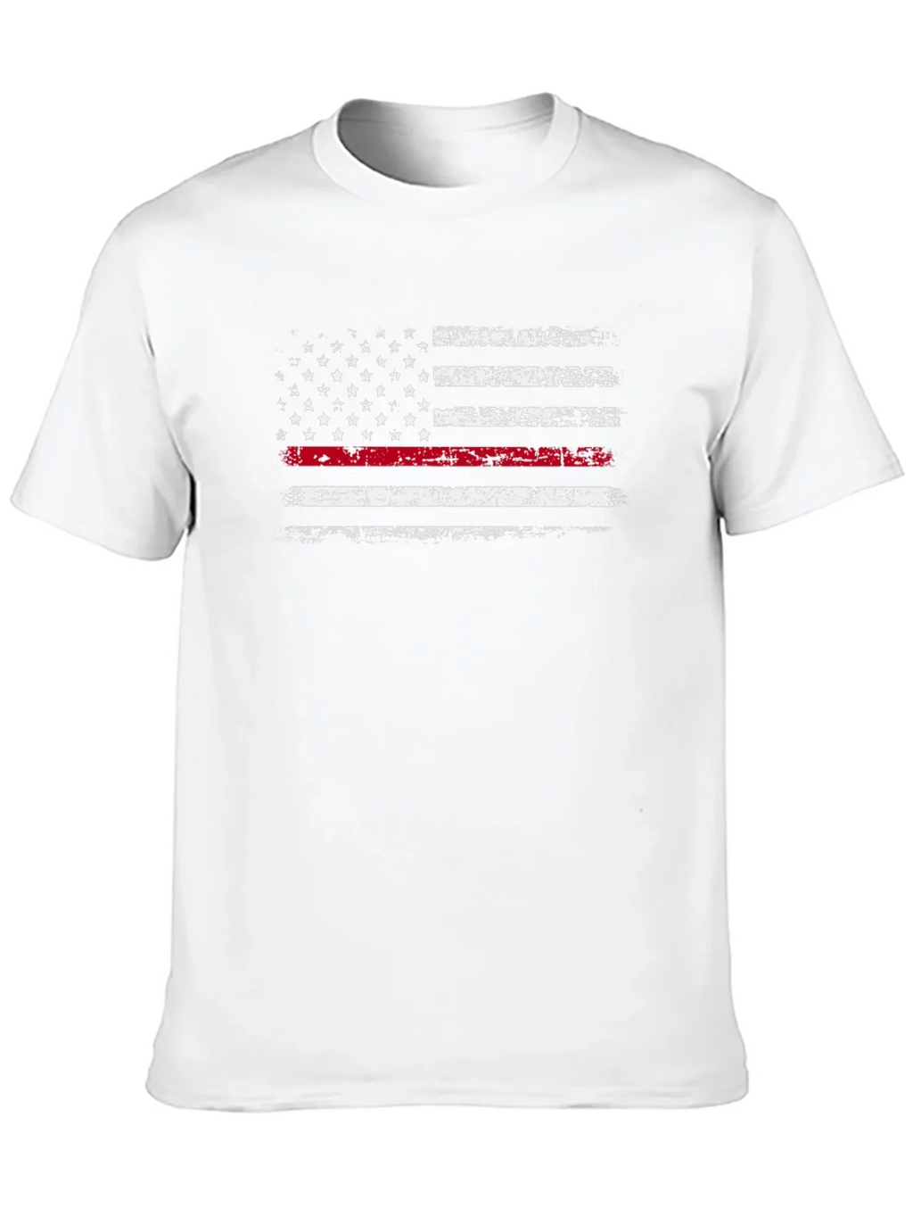 Thin Red Line American Flag Distressed Graphic Tee product image 9