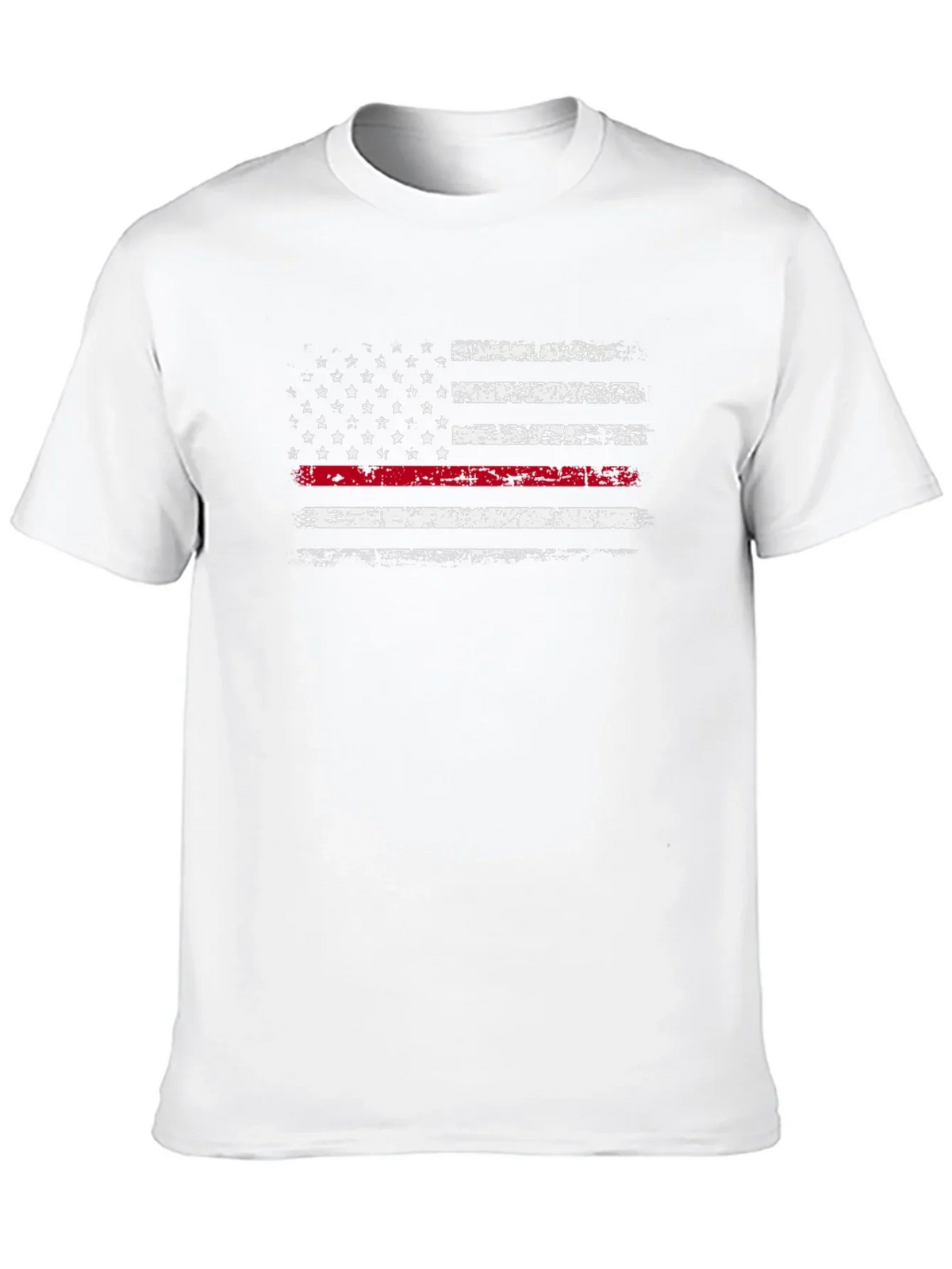Thin Red Line American Flag Distressed Graphic Tee product image 9