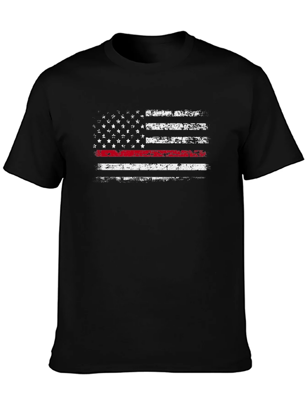 Thin Red Line American Flag Distressed Graphic Tee product image 3