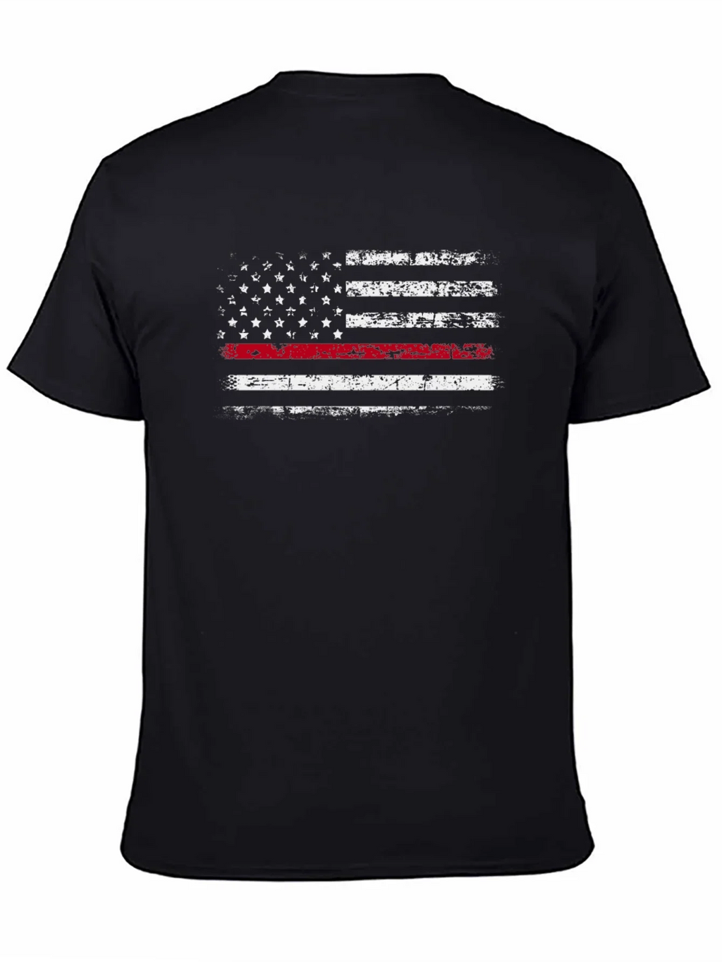 Thin Red Line American Flag Distressed Graphic Tee product image 4