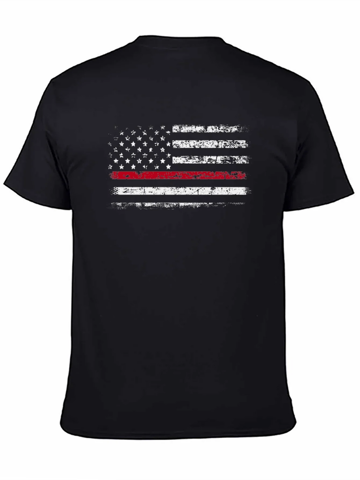 Thin Red Line American Flag Distressed Graphic Tee product image 4