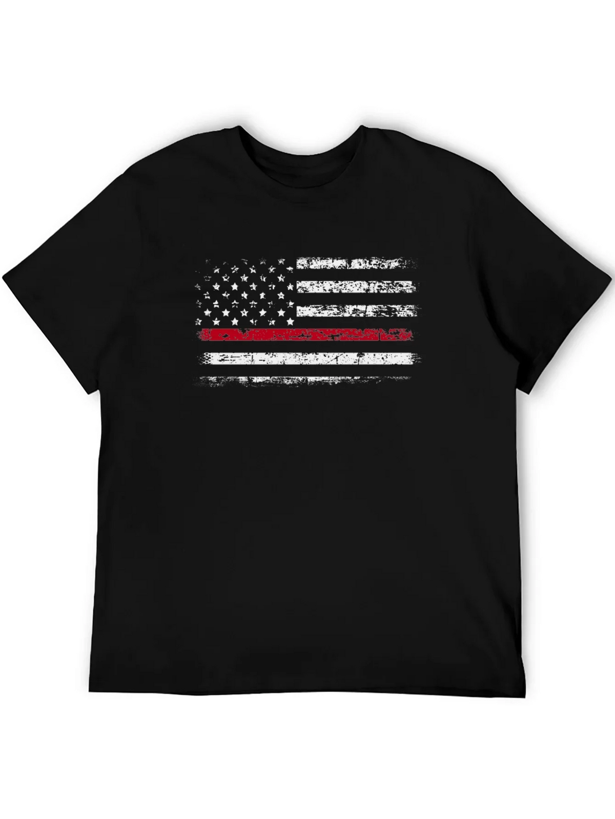 Thin Red Line American Flag Distressed Graphic Tee product image 5