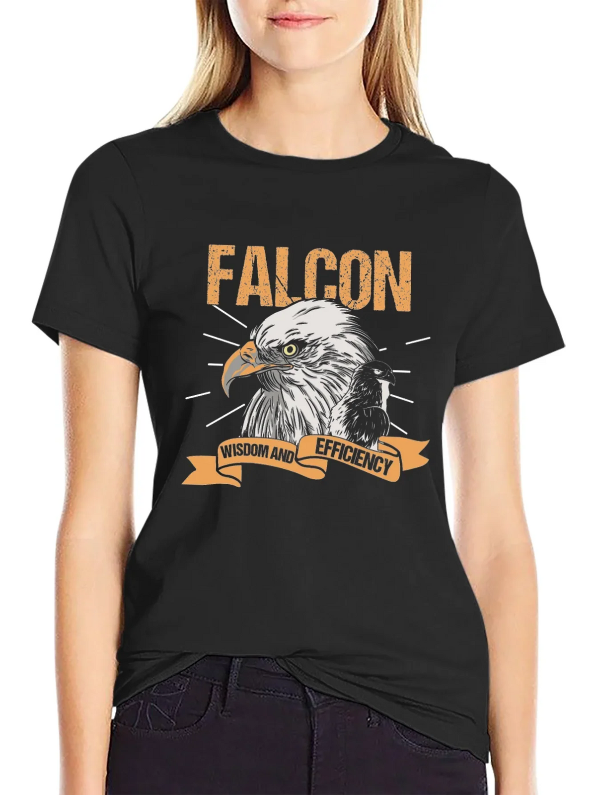 Falcon Wisdom & Efficiency Graphic Tee - Black product image 2