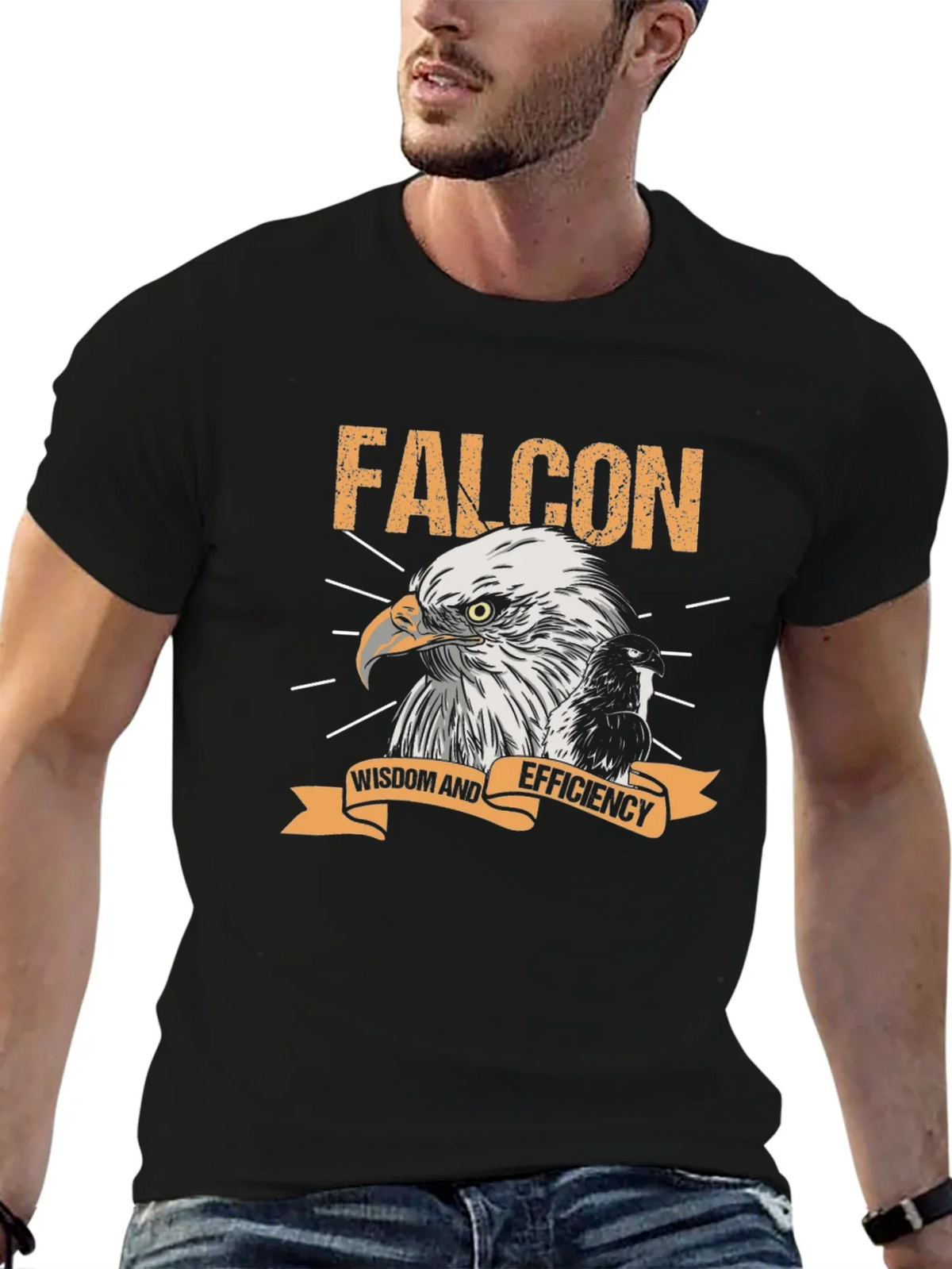 Falcon Wisdom & Efficiency Graphic Tee - Black product image 6