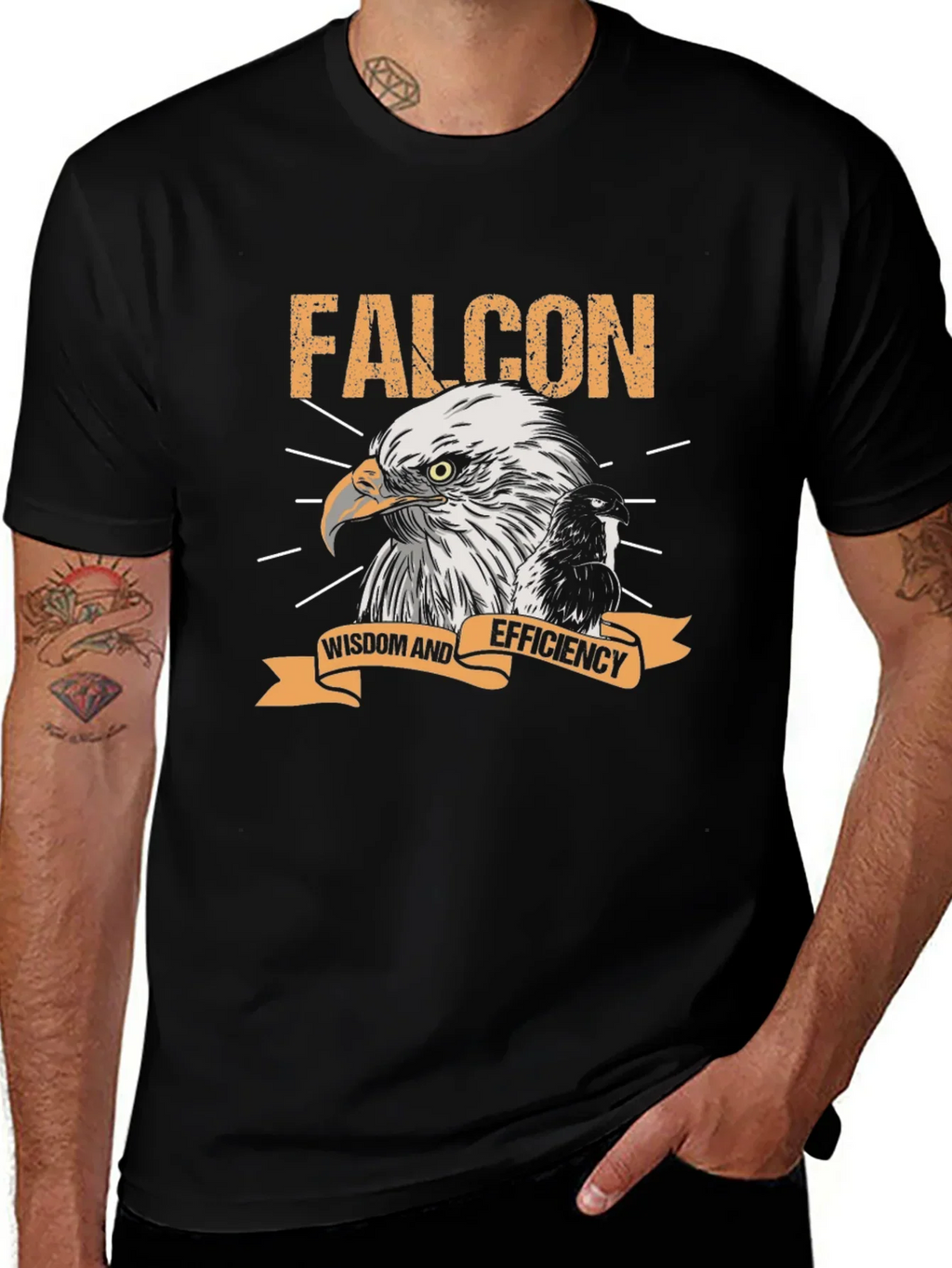 Falcon Wisdom & Efficiency Graphic Tee - Black product image 1