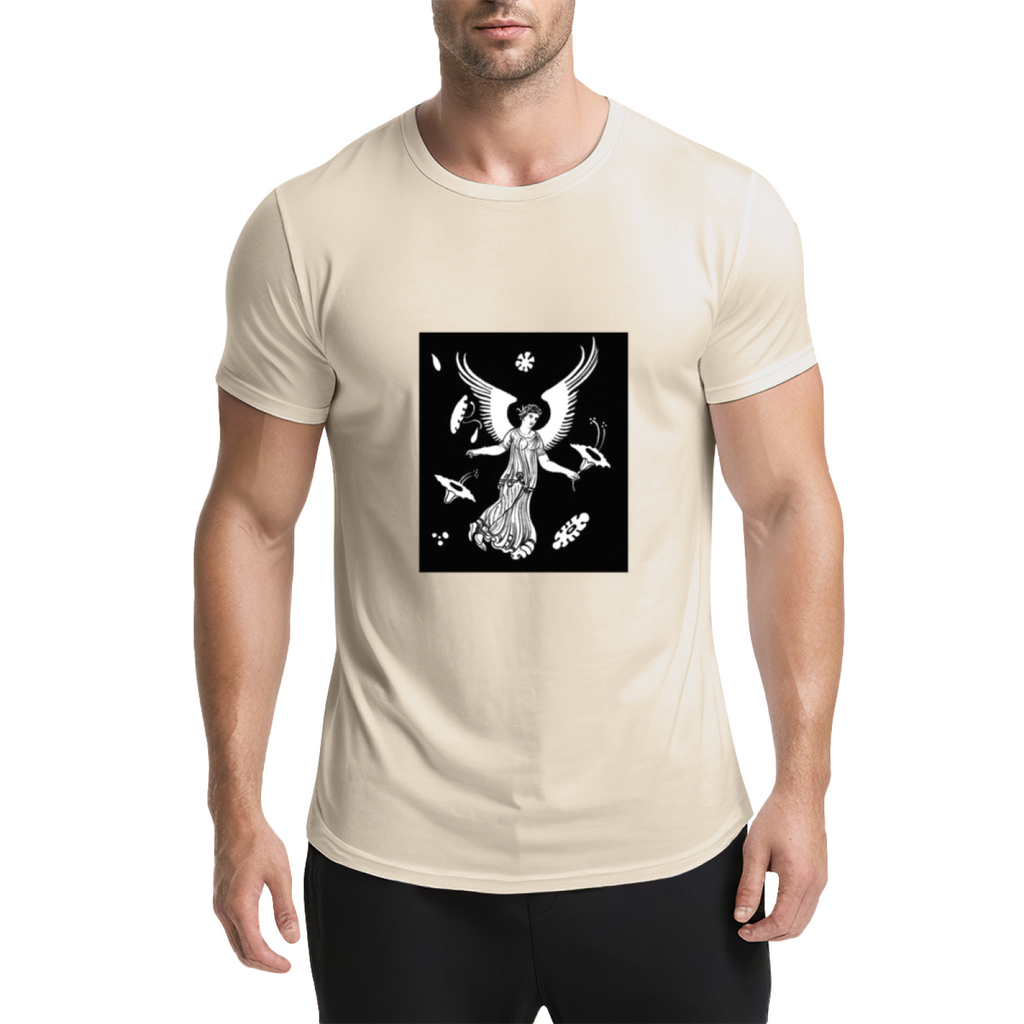 Winged Goddess Surreal Graphic Tee - Vintage Monochrome product image 21