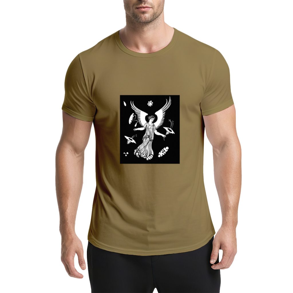 Winged Goddess Surreal Graphic Tee - Vintage Monochrome product image 13