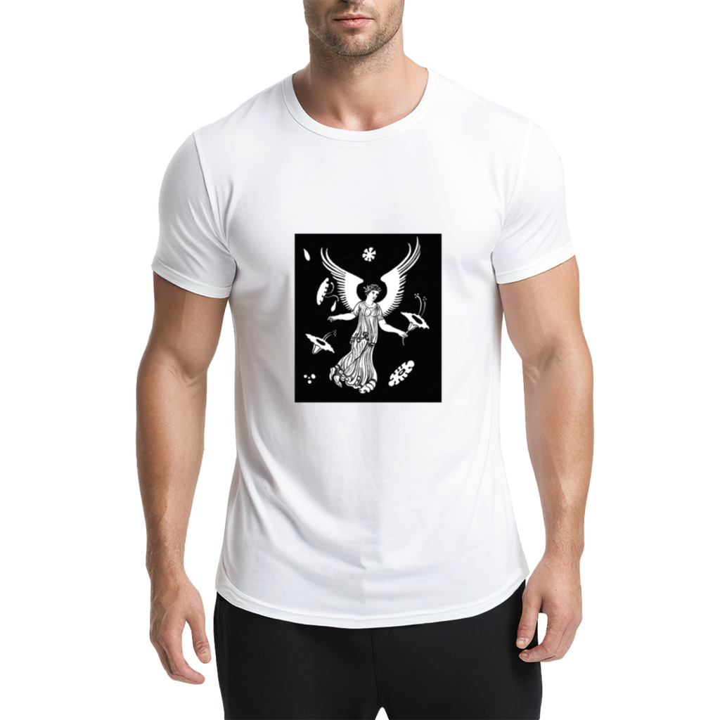 Winged Goddess Surreal Graphic Tee - Vintage Monochrome product image 9