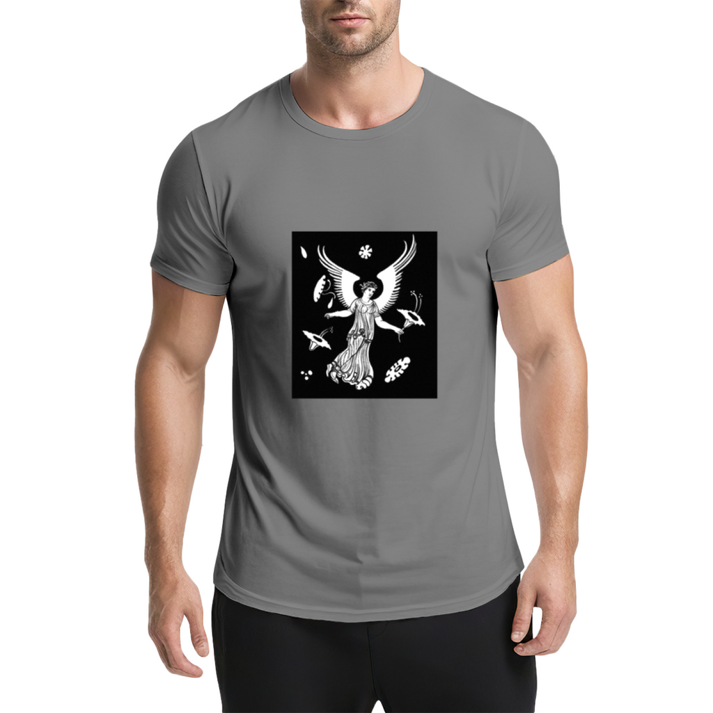 Winged Goddess Surreal Graphic Tee - Vintage Monochrome product image 10