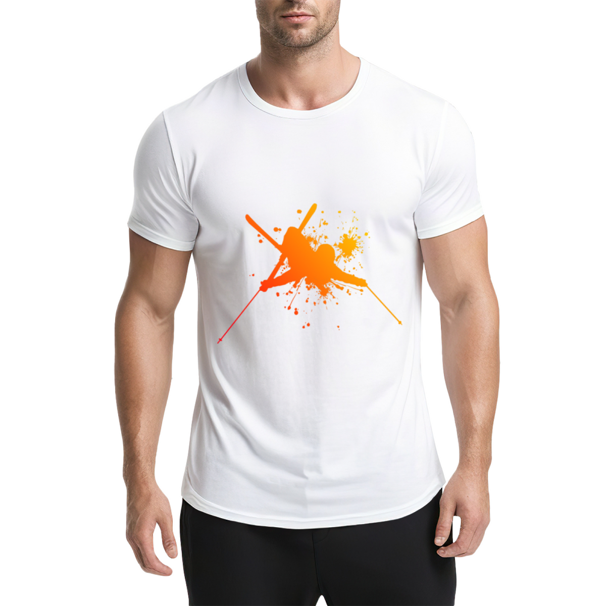 Martial Arts Flying Kick Paint Splatter Silhouette Graphic product image 10