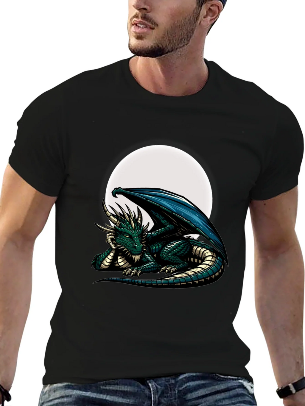 Dragon Moon Graphic Tee - Fantasy T-Shirt product image 6