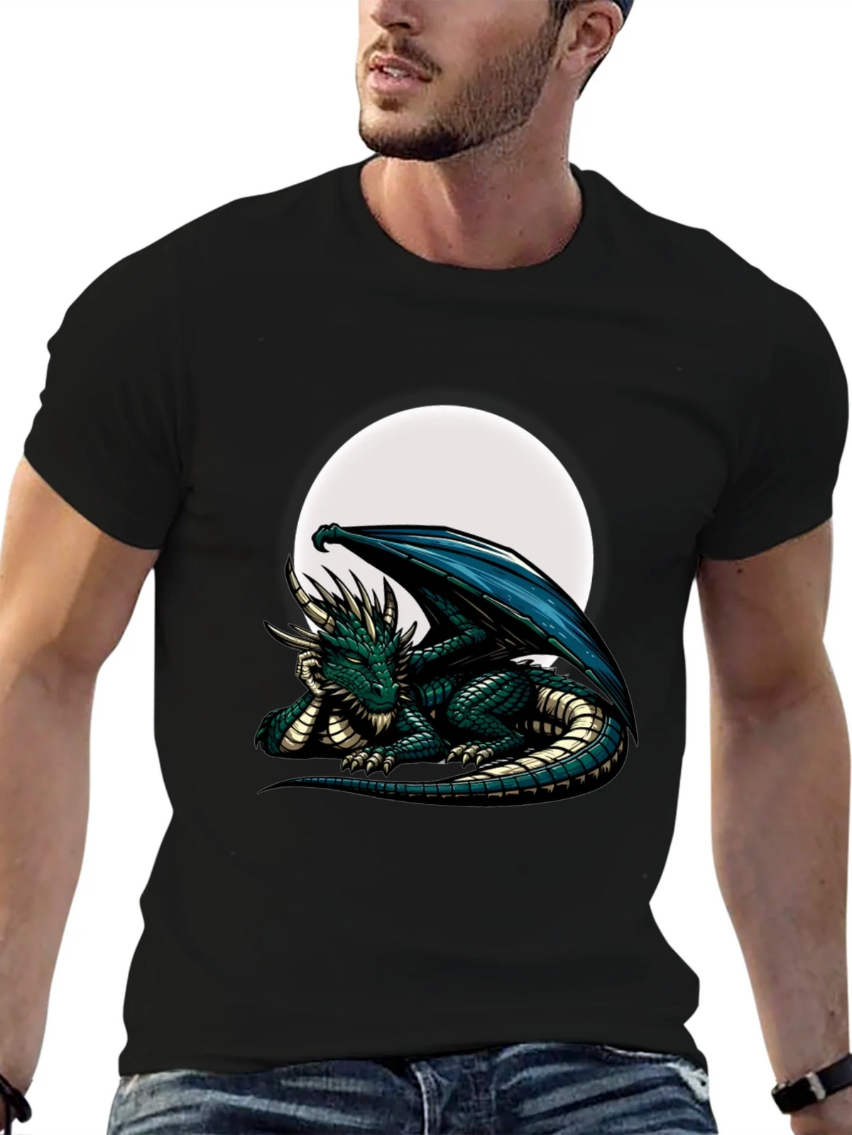 Dragon Moon Graphic Tee - Fantasy T-Shirt product image 6