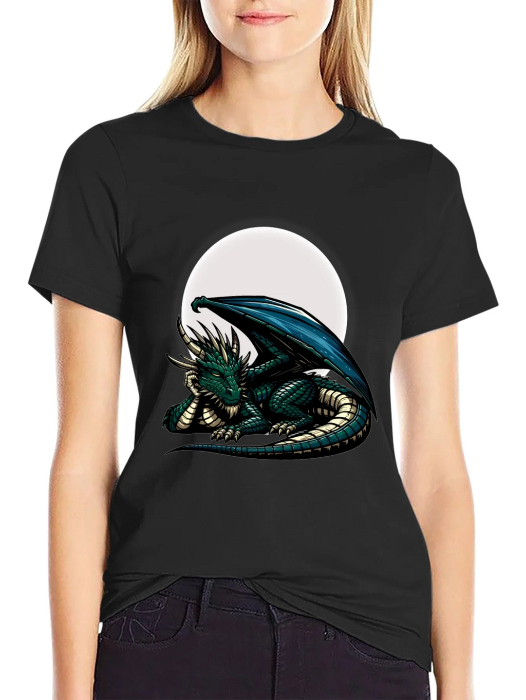 Dragon Moon Graphic Tee - Fantasy T-Shirt product image 2